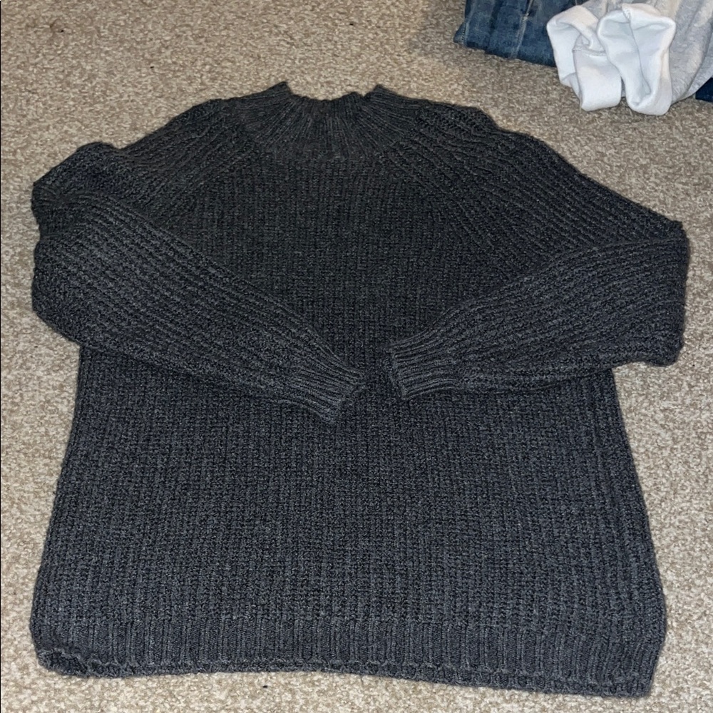 Women's oversized Gray mock neck Sweater